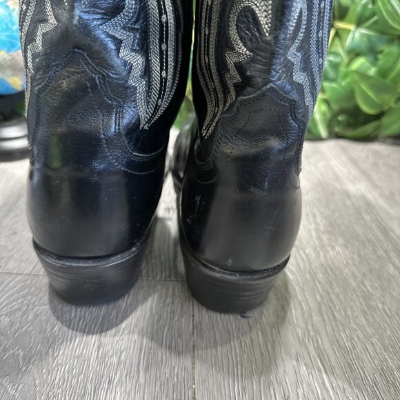 LUCCHESE 2000 Mens Size 8.5 D  Black Cowboy Western Boots T3010 R4 main image 11